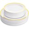 60 Gold Heavy Duty Disposable Rimmed Plastic Plates, 30 Dinner + 30 Dessert